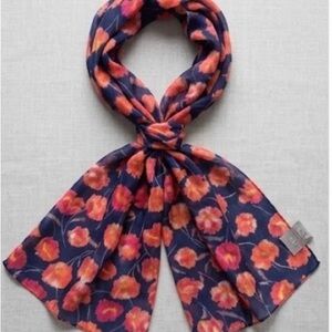 Floral Navy and Pink/Red Scarf
